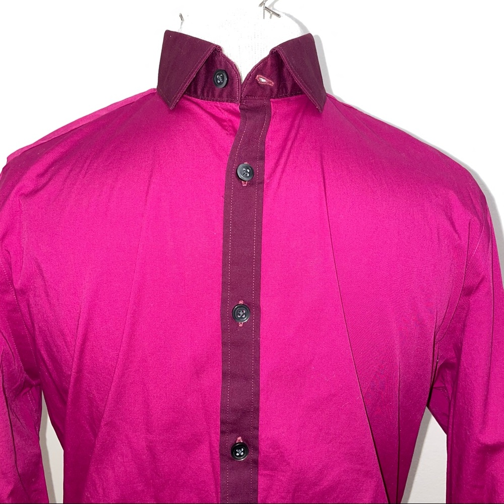 Express pink fuchsia limited edition fitted button up dress shirt size small - Picture 2 of 8